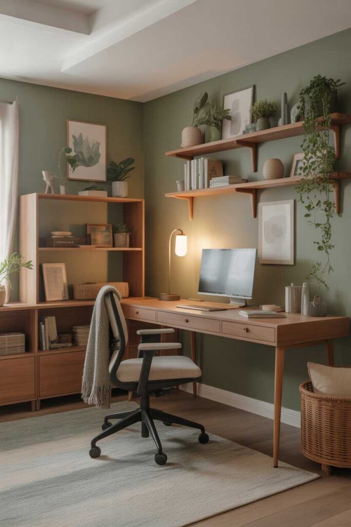 Soothing Sage Green Basement Ideas Modern, Budget-Friendly Inspiration for Calm & Cozy Spaces 10 Sage Green Basements for Home Offices and Creative Spaces