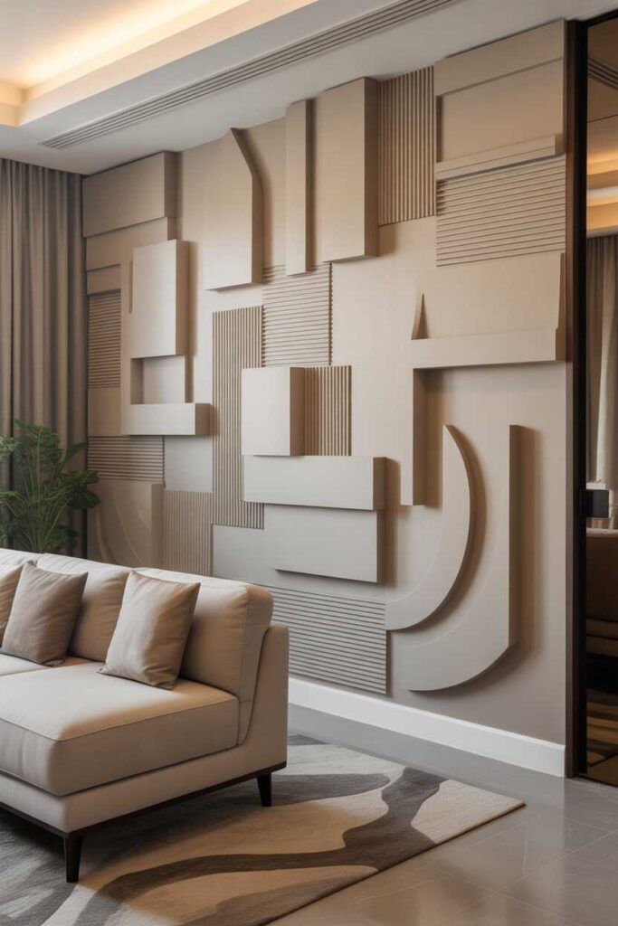 45+ Modern & Budget-Friendly Wall Decor Ideas for Bedroom Makeovers (Aesthetic Inspiration You’ll Love) 9 Sculptural Wall Elements for Modern Art Lovers