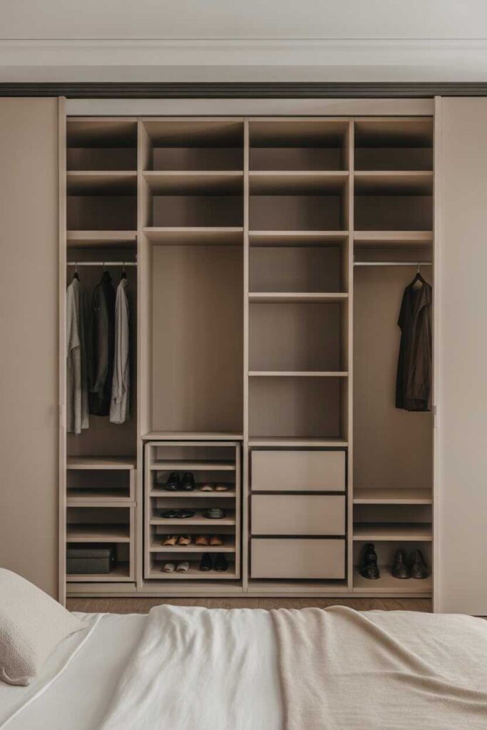 Built In Closet Wall Bedroom Ideas That Look Stylish, Smart, and Totally Pinterest-Worthy 8 Smart Storage Inside a Built In Closet Wall Bedroom