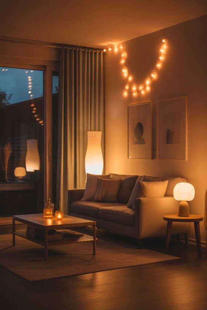 25+ Backyard Patio Designs for a Stunning Outdoor Space (Modern, Budget-Friendly & Aesthetic Ideas) 4 Soft Lighting for Evening Ambiance