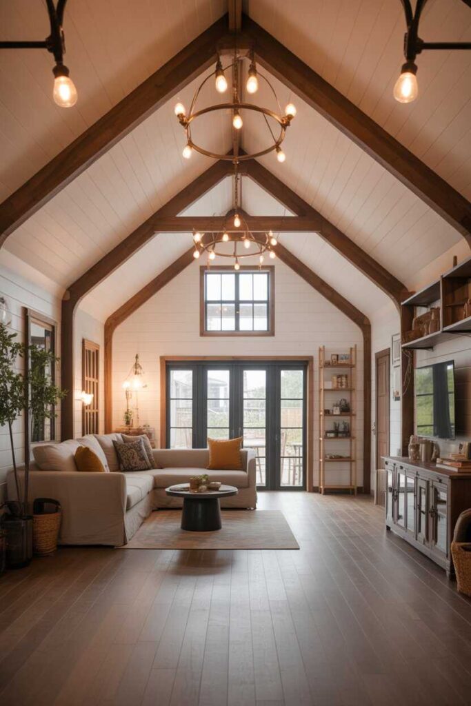 23+ Small Barndominium Ideas Modern, Cozy, and Budget-Friendly Inspiration for Stylish Living 5 Statement Lighting for Small Barndominium Interiors