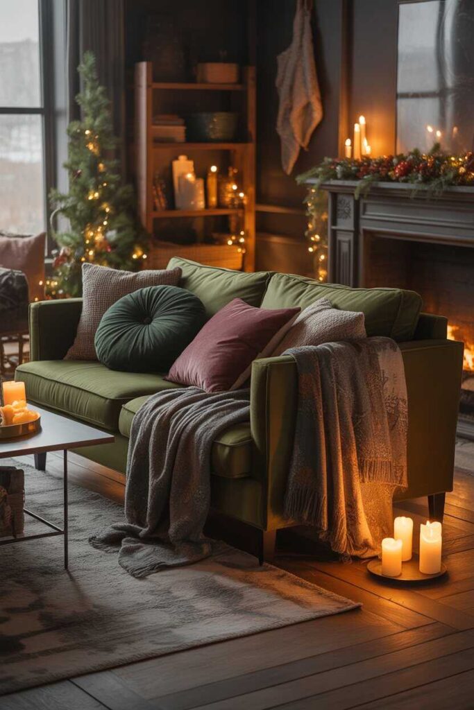Moody Dark Cottagecore Christmas Living Room Ideas Cozy, Budget-Friendly & Enchantingly Festive Inspiration 7 Textiles That Make the Space Feel Warm and Lived-In