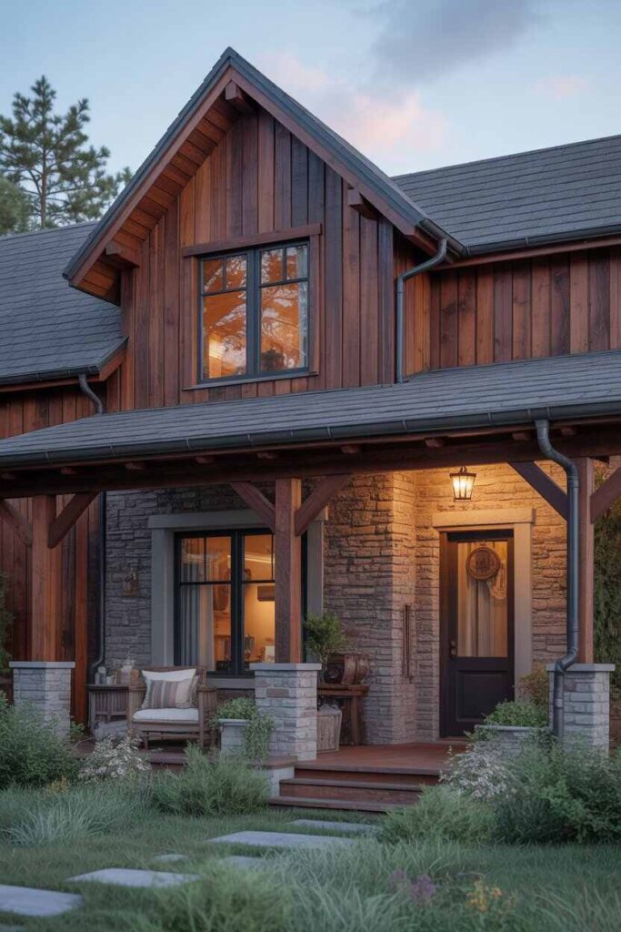 Cozy Rustic Exterior Designs Budget-Friendly Ideas & Timeless Inspiration for a Warm, Welcoming Home 8 The Role of Color in Cozy Rustic Exterior Designs