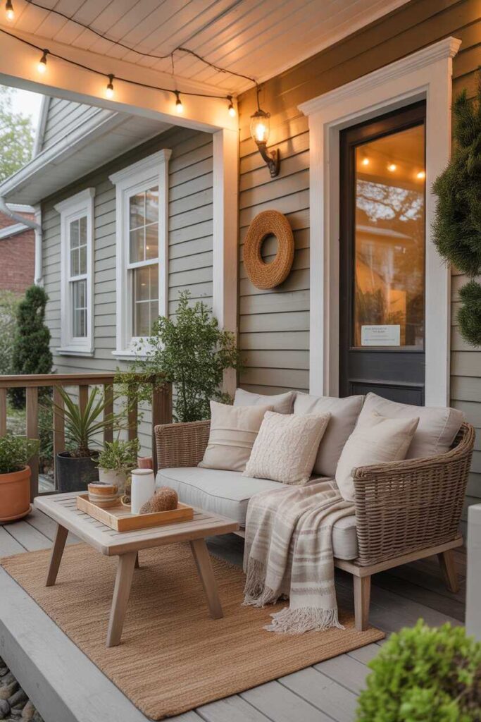 24 Modern Ranch Style Homes Exterior Ideas for Stunning Curb Appeal (Budget-Friendly Inspiration You’ll Love) 3 Transforming Your Porch Into a Cozy, Pinterest-Worthy Welcome Space