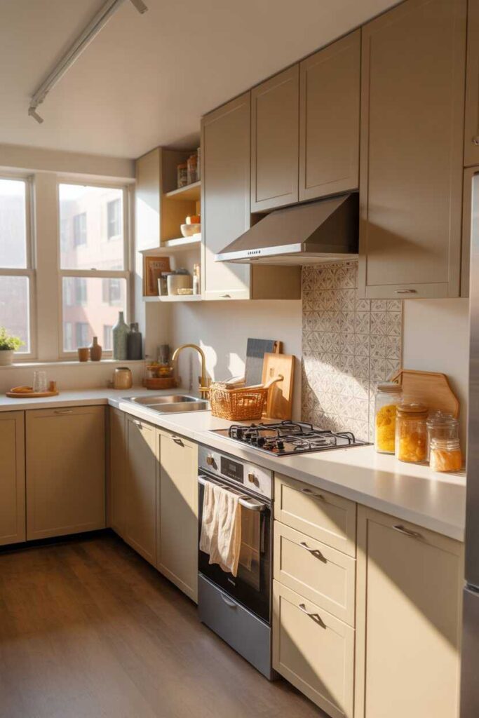 40+ Modern & Budget-Friendly Apartment Kitchen Aesthetic Ideas for a Stylish, Pinterest-Worthy Space 5 Upgrade Your Backsplash with Renter-Friendly Peel-and-Stick Options