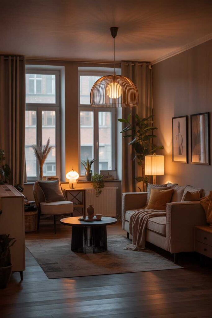 35+ Apartment Aesthetic Ideas for a Modern, Cozy, and Pinterest-Worthy Home 11 Using Lighting to Build an Aesthetic Atmosphere