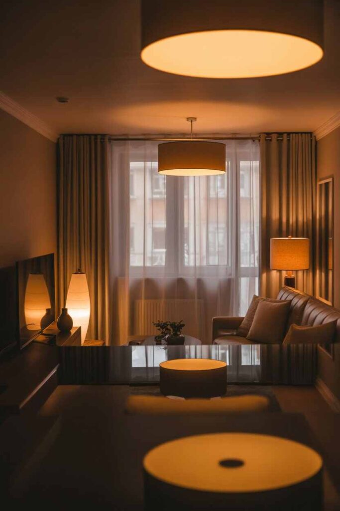 20+ Creative Small Apartment Living Ideas to Transform Your Space into a Modern, Cozy, and Stylish Haven 4 Using Lighting to Enhance Mood and Space