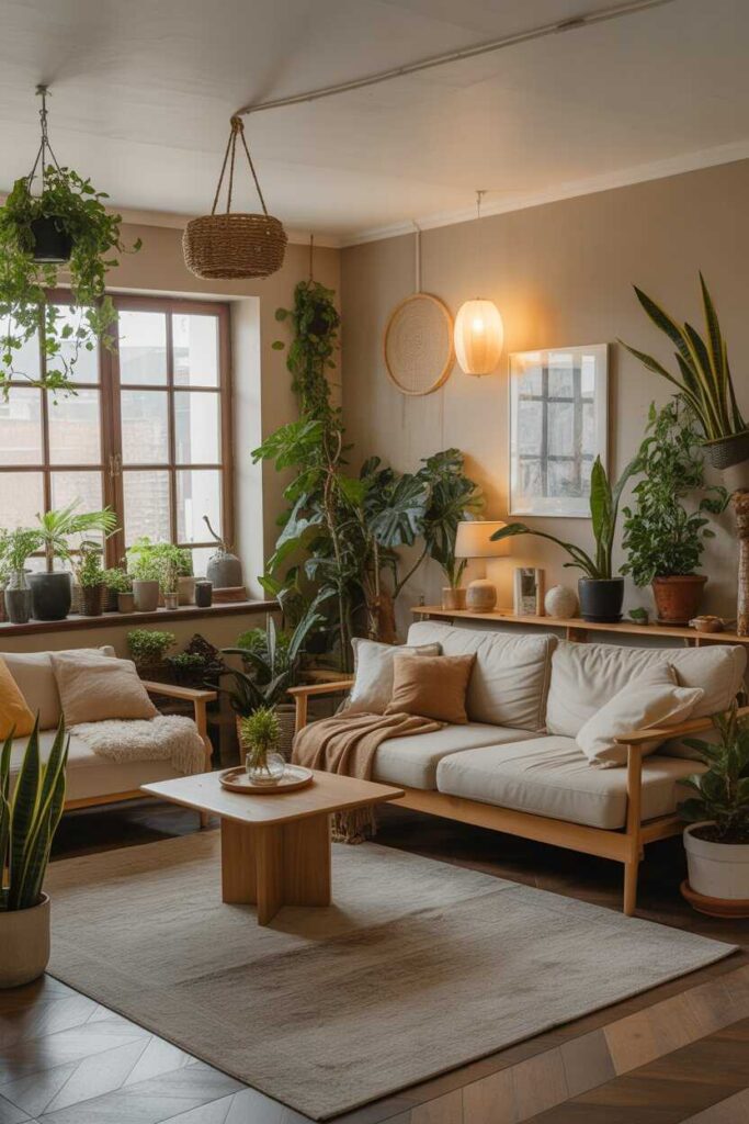 20+ Warm Earthy Living Room Ideas to Create a Cozy, Modern & Nature-Inspired Space 9 Using Plants to Bring Life Into Your Living Room