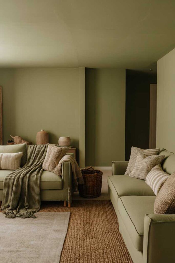 Soothing Sage Green Basement Ideas Modern, Budget-Friendly Inspiration for Calm & Cozy Spaces 7 Using Texture to Enhance Soothing Sage Green Basement Ideas