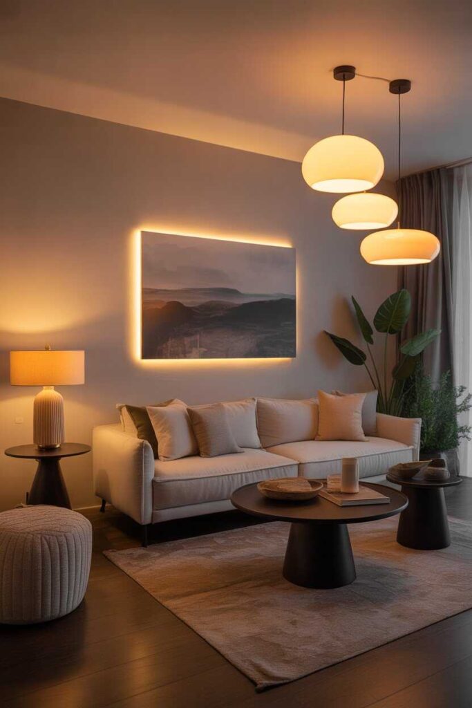Modern Apartment Decorating Ideas Budget-Friendly Inspiration to Transform Your Small Space Into a Stylish Haven 11 Warm Lighting for a Cozy, Modern Feel