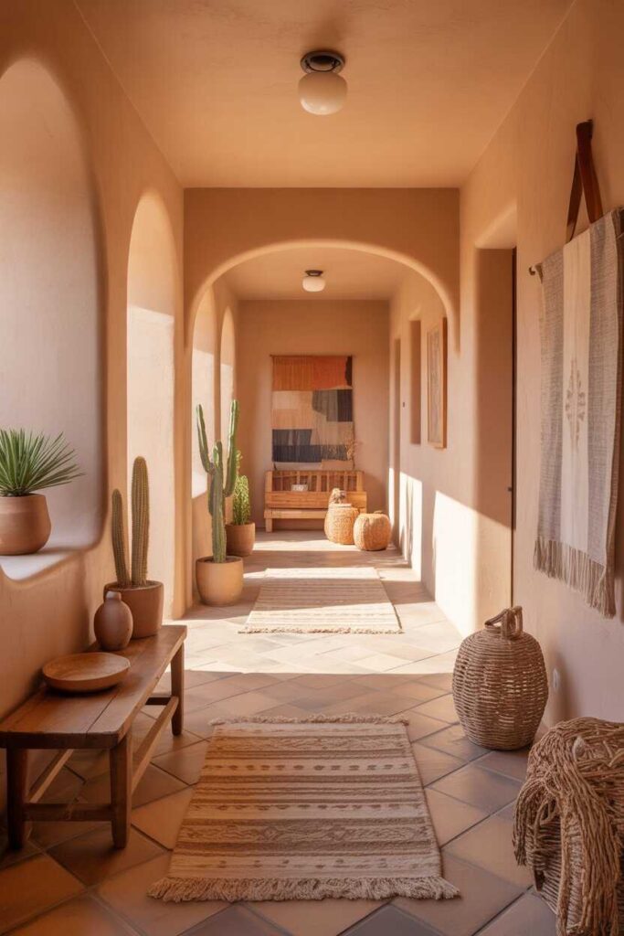 Warm Southwestern Desert Hallway Homes Unique, Modern & Budget-Friendly Design Ideas for Inviting Spaces 2 Why Warm Southwestern Desert Style Is Perfect for Hallways