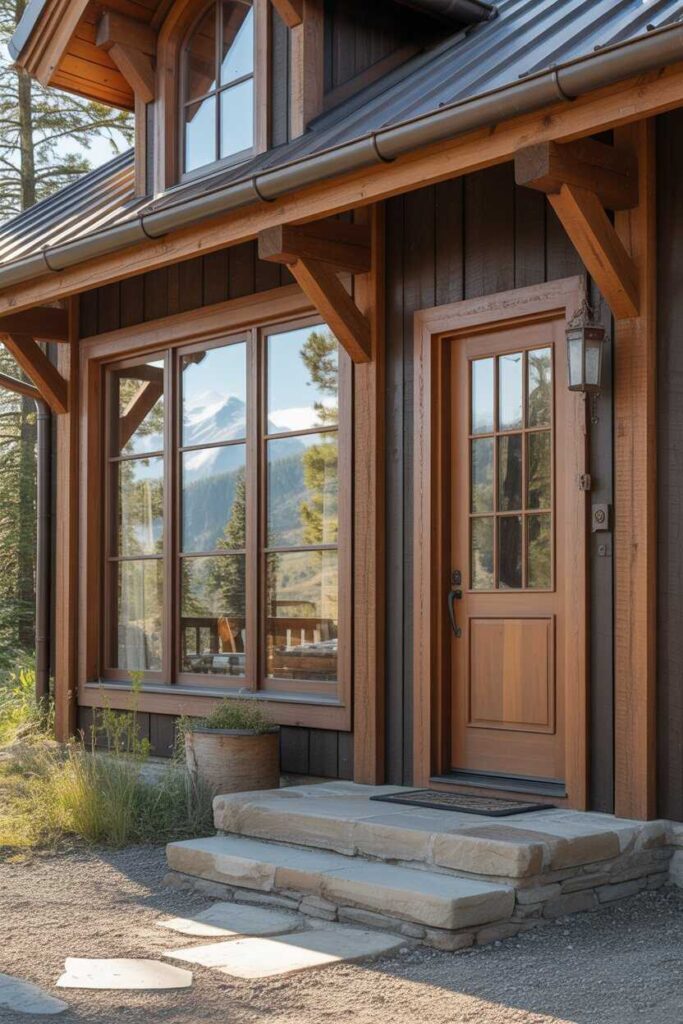 Rustic Mountain Home Exterior Ideas That Feel Cozy, Timeless, and Surprisingly Budget Friendly 6 Windows, Doors, and Entryway Design