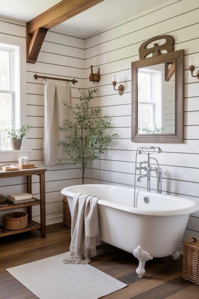 White Bathroom Ideas & Inspiration Budget Friendly Modern and Timeless Designs You Love 4 Farmhouse Style White Bathroom Decor with Timeless Charm