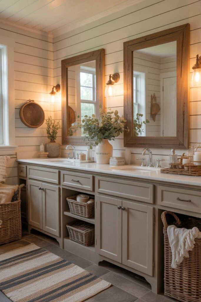 Bathroom Mirror Ideas for Stylish Budget Friendly & Modern Bathroom Inspiration 3 Farmhouse Bathroom Mirror Ideas for Warm Cozy Charm