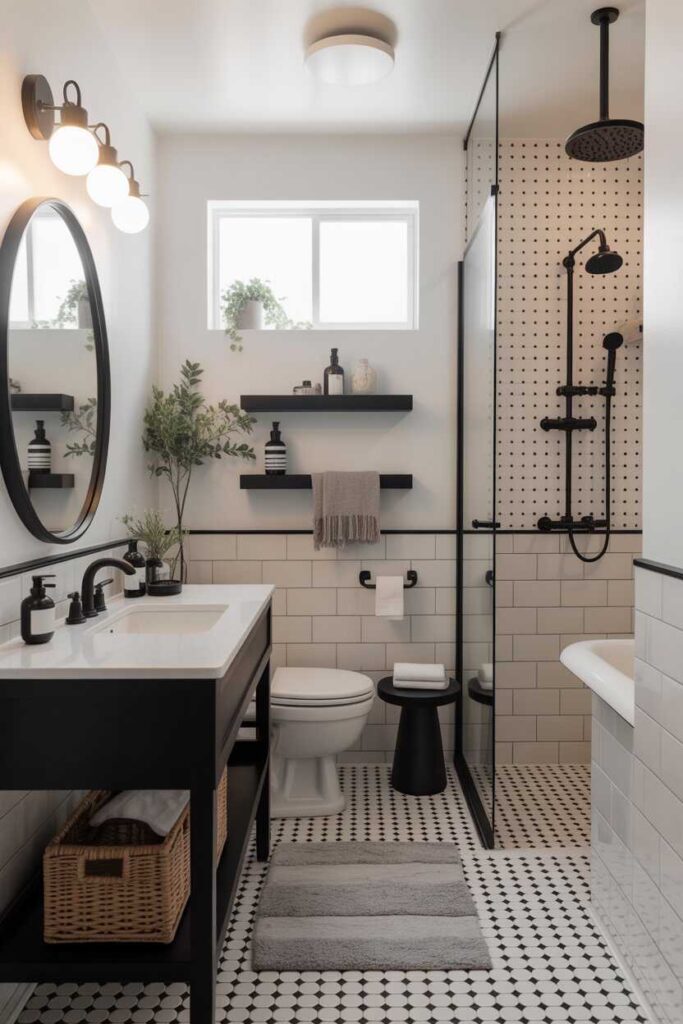 Black and White Bathroom Ideas Modern Budget Friendly Inspiration for a Timeless Space 4 Black and White Bathroom Ideas for Small Spaces