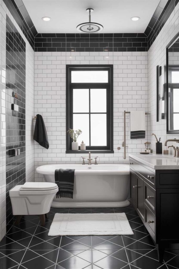 Black and White Bathroom Ideas Modern Budget Friendly Inspiration for a Timeless Space 5 Tile Choices That Define a Black and White Bathroom