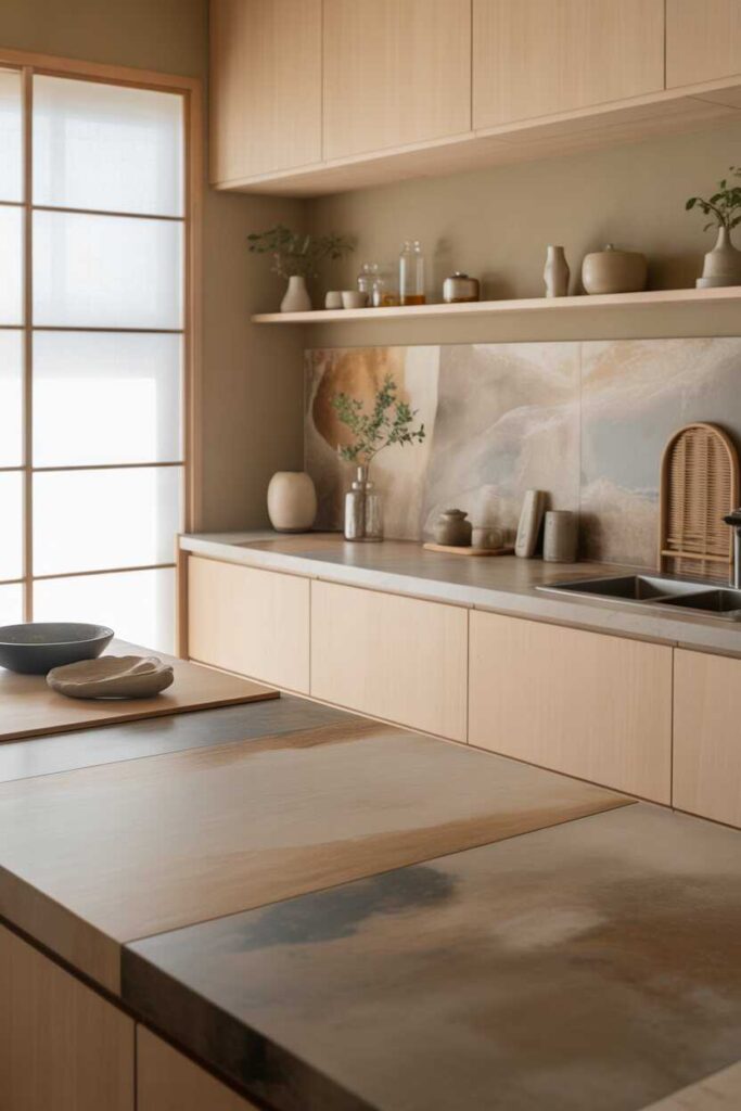 Japanese Kitchen Ideas Timeless Inspiration, Budget-Friendly Beauty, and Modern Minimalist Charm 5 Countertops and Backsplashes Inspired by Nature
