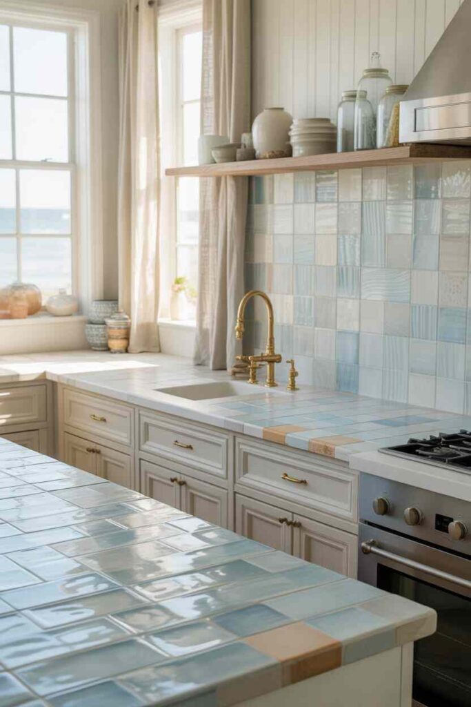 Coastal Kitchen Ideas Light, Breezy, and Budget-Friendly Inspiration for a Relaxed Modern Home 5 Countertops and Backsplashes Inspired by the Coast