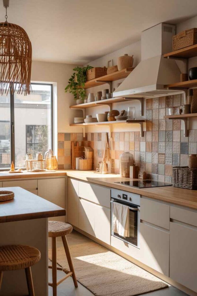 Modern Boho Kitchen Ideas Unique, Budget-Friendly Inspiration for a Warm and Stylish Home 4 Countertops and Backsplashes with Natural Texture