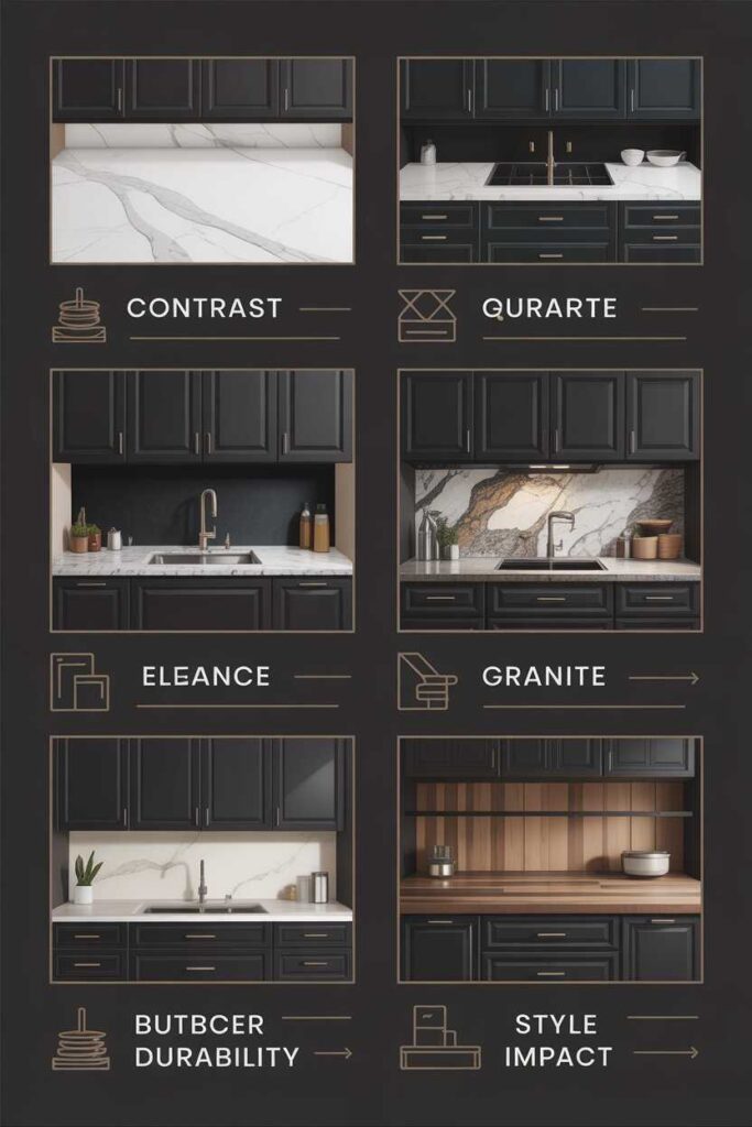 Dark Kitchen Ideas That Feel Bold Cozy and Surprisingly Timeless Modern Budget Friendly Inspiration for Every Home 5 Countertops That Elevate Dark Kitchens Instantly