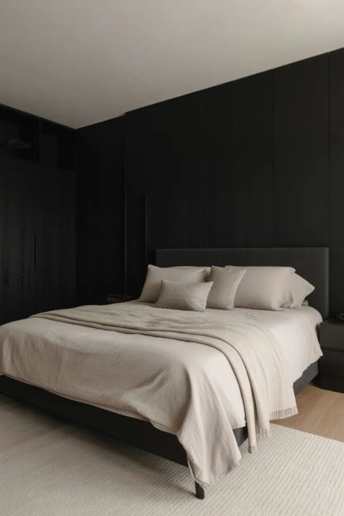 Bold, Cozy & Budget Friendly Black Bedroom Ideas That Feel Modern, Stylish, and Totally Livable 7 Modern Minimalist Black Bedroom Design Ideas