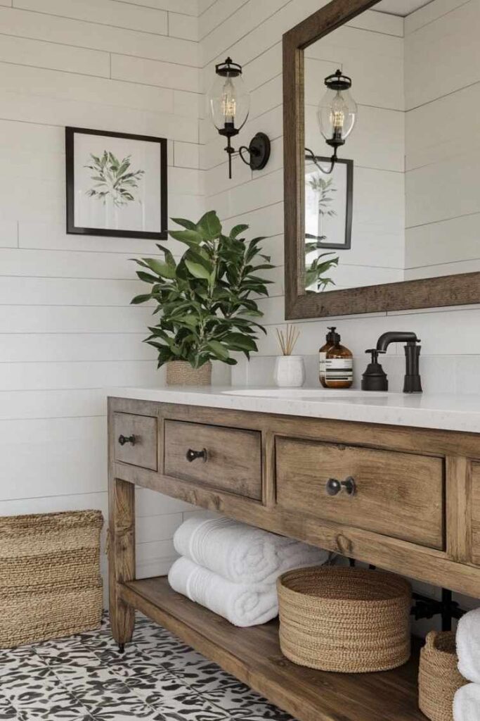 35 Farmhouse Bathroom Ideas for a Cozy, Modern, and Budget-Friendly Refresh 9 Farmhouse Bathroom Sink and Faucet Ideas