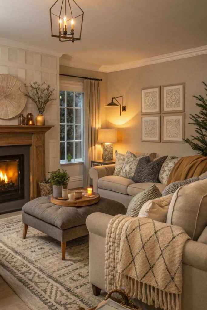 40 Aesthetic Living Room Ideas That Feel Cozy, Modern, and Effortlessly Stylish 5 Farmhouse-Inspired Aesthetic Living Room Ideas
