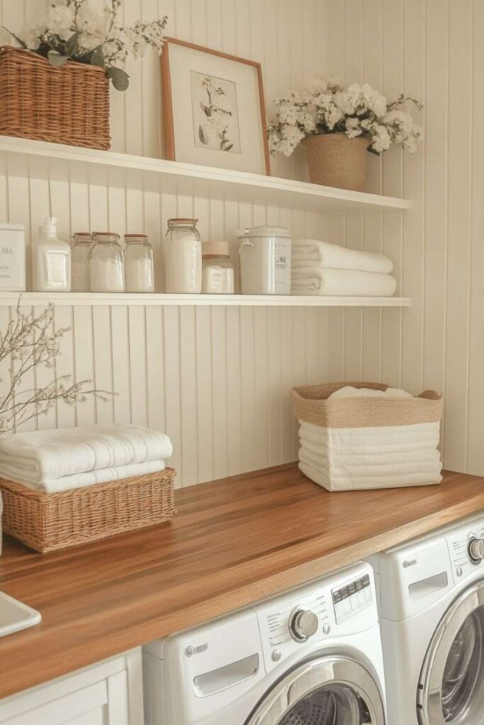 25+ Laundry Room Ideas for Stylish, Budget-Friendly & Modern Homes (Full of Inspiration) 4 Farmhouse Laundry Room Ideas That Feel Cozy and Timeless