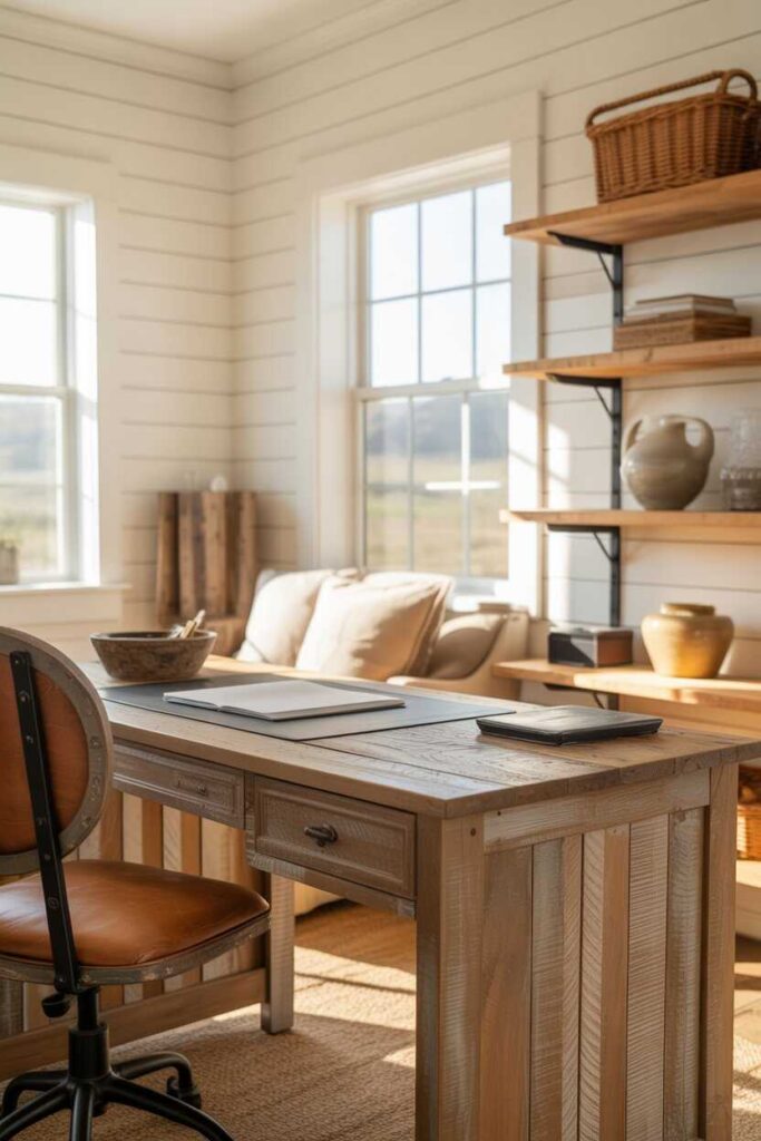 Home Office Ideas for a Stylish Budget Friendly & Modern Work From Home Space 6 Farmhouse Style Home Office Ideas with Rustic Charm