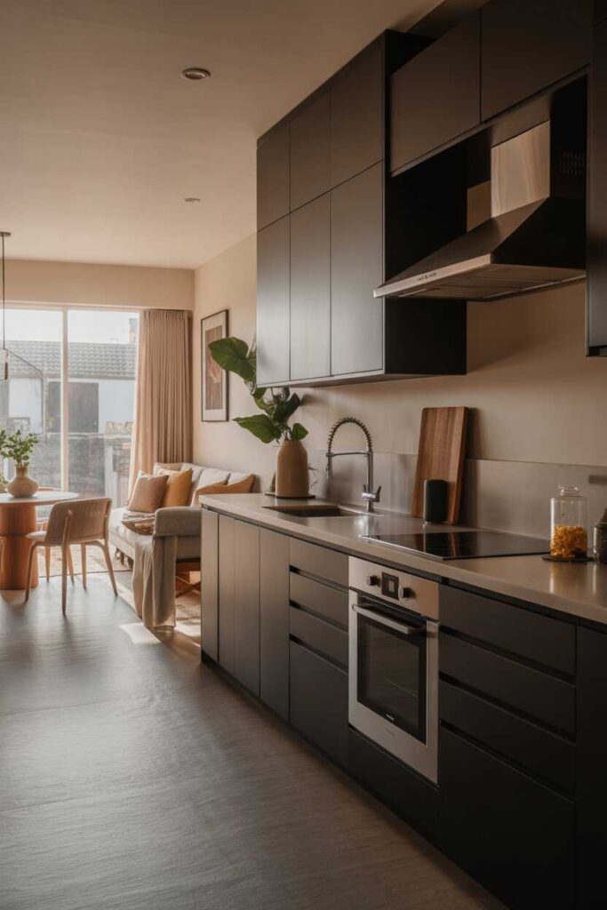 Dark Kitchen Ideas That Feel Bold Cozy and Surprisingly Timeless Modern Budget Friendly Inspiration for Every Home 8 How Dark Kitchens Connect with the Rest of Your Home