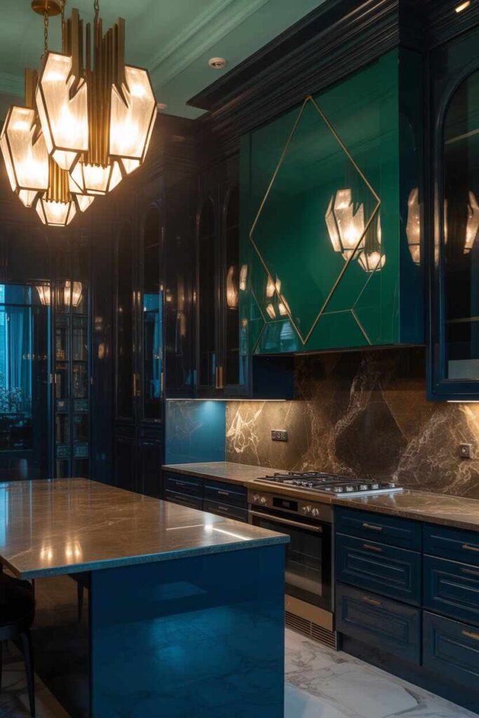 Art Deco Kitchen Ideas Bold Glamour, Modern Inspiration, and Budget-Friendly Ways to Elevate Your Space 7 Lighting That Adds Drama and Glamour