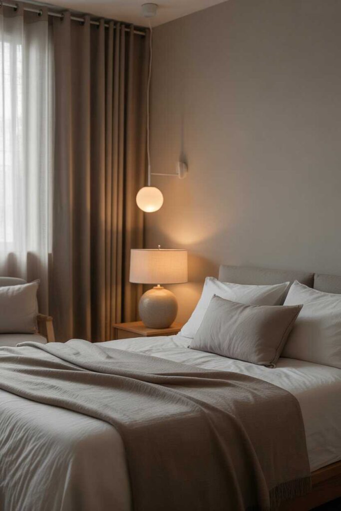 Minimalist Bedroom Ideas That Feel Cozy, Modern, and Surprisingly Budget-Friendly 6 Lighting That Enhances Calm and Simplicity
