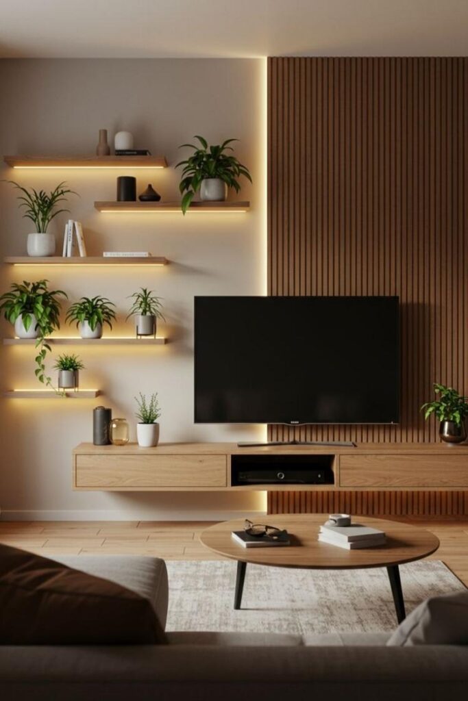 25 Media Wall Ideas for a Modern, Cozy, and Budget-Friendly Living Room Transformation 6 Minimalist Media Wall Ideas for Visual Calm