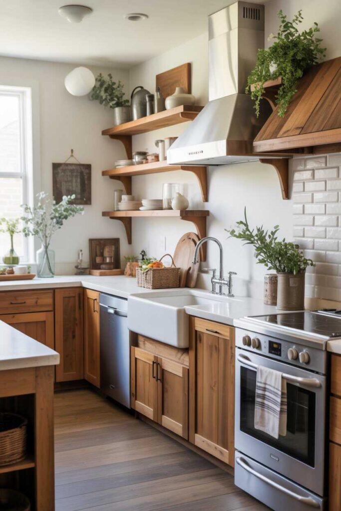 40+ Farmhouse Kitchen Ideas for a Warm, Cozy & Beautifully Lived-In Home 11 Mixing Farmhouse Style with Modern Interior Elements