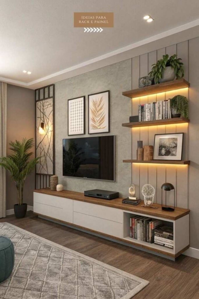 25 Media Wall Ideas for a Modern, Cozy, and Budget-Friendly Living Room Transformation 8 Styling a Media Wall with Decor That Feels Balanced