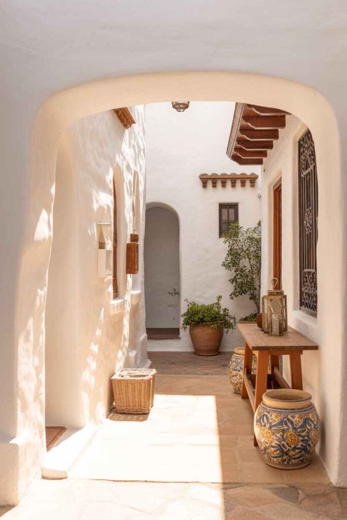 Andalusian Inspired Mediterranean Entryways Timeless Ideas, Warm Inspiration, and Budget-Friendly Design 7 Textured Walls and Architectural Details